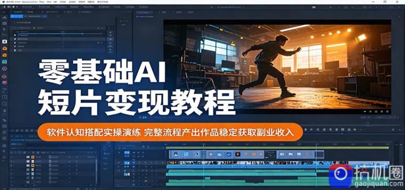 零基础AI短片变现教程:软件认知搭配实操演练,完整流程产出作品稳定获取副业收入-51云资源