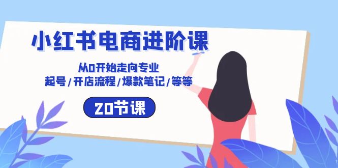 小红书电商进阶课:从0开始走向专业 起号/开店流程/爆款笔记/等等(20节)-51云资源