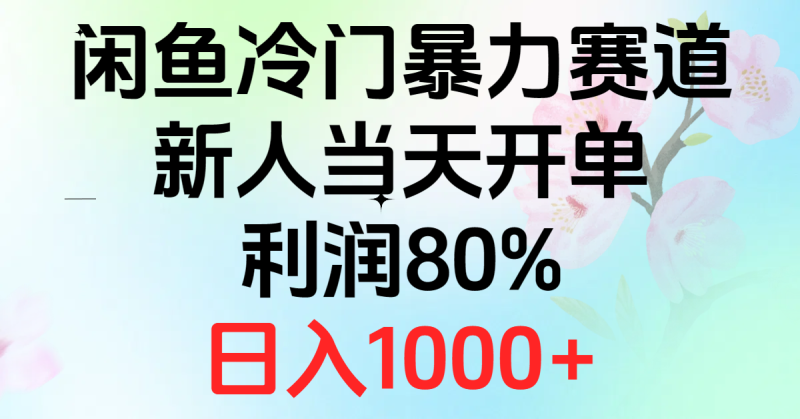 （10985期）2024闲鱼冷门暴力赛道，新人当天开单，利润80%，日入1000-51云资源