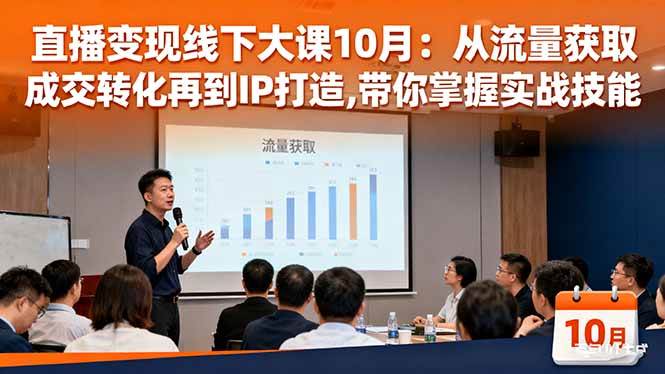 （16425期）直播变现线下大课10月：从流量获取到成交转化再到IP打造,带你掌握实战技能-51云资源