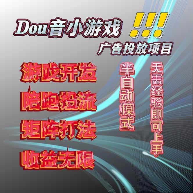 （16175期）抖音小游戏广告推广项目，2025最新实测落地，单日收益300-51云资源