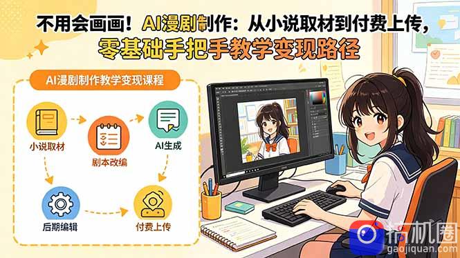 不用会画画！AI漫剧制作：从小说取材到付费上传，零基础手把手教学变现路径(更新-51云资源
