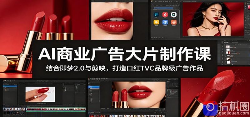 AI商业广告大片制作课:结合即梦2.0与剪映,打造口红TVC品牌级广告作品-51云资源