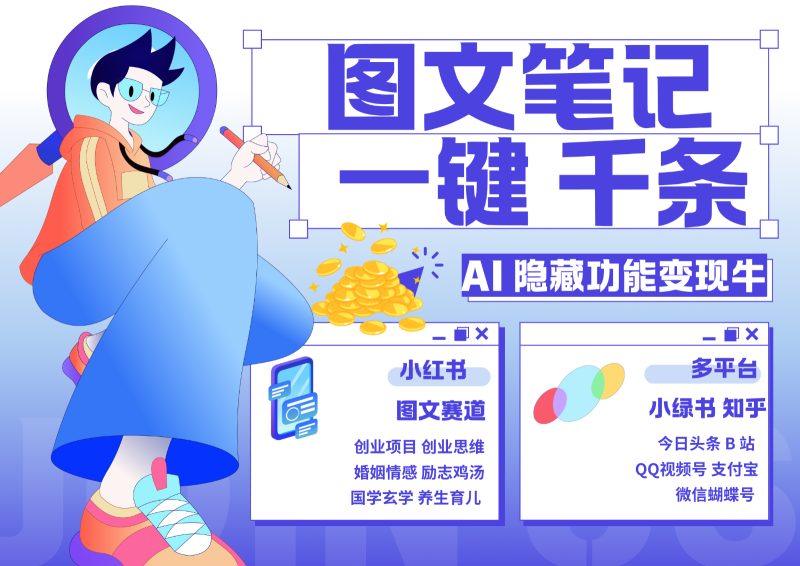 1键生成数千条图文 创业国学 秒生笔记 小红书小绿书图文 轻松引流 变现30000-51云资源