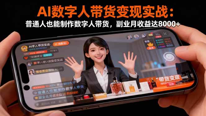 （16377期）AI数字人带货变现实战：普通人也能制作数字人带货，副业月收益达8000-51云资源