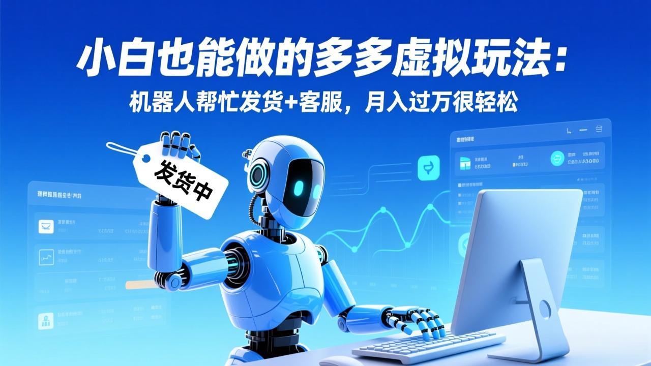 小白也能做的多多虚拟玩法:机器人帮忙发货 客服,月入过万很轻松