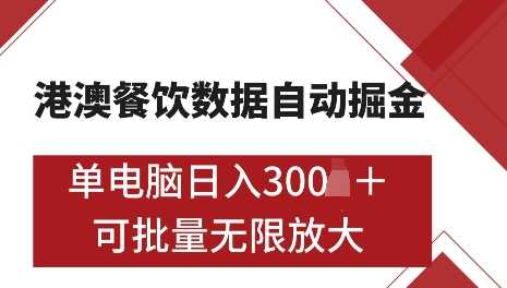 港澳数据全自动掘金，单电脑日入5张，可矩阵批量无限操作【揭秘】-51云资源