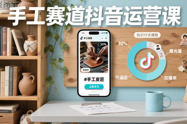 手工赛道抖音运营课,手工赛道流量运营-51云资源