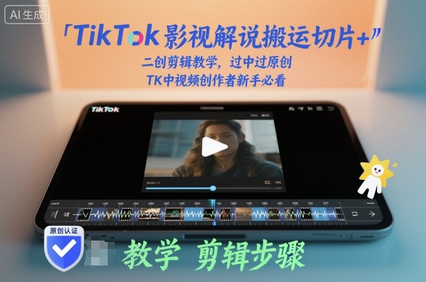 TikTok影视解说搬运切片 二创剪辑教学,过中过原创,TK中视频创作者新手必看