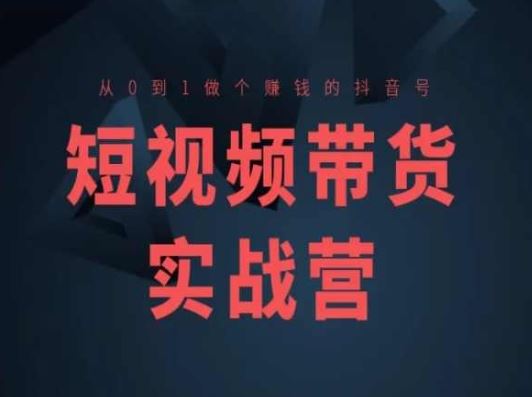 短视频带货实战营(高阶课)，从0到1做个赚钱的抖音号-51云资源
