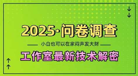 2025问卷调查最新工作室技术解密:一个人在家也可以闷声发大财,小白一天2张,可矩阵放大【揭秘】-51云资源