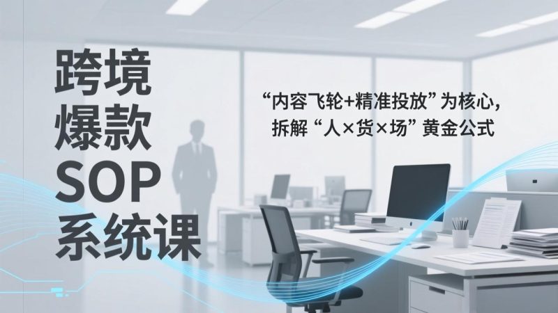 跨境爆款SOP系统课,“内容飞轮 精准投放”为核心,拆解“人×货×场”黄金公式-51云资源