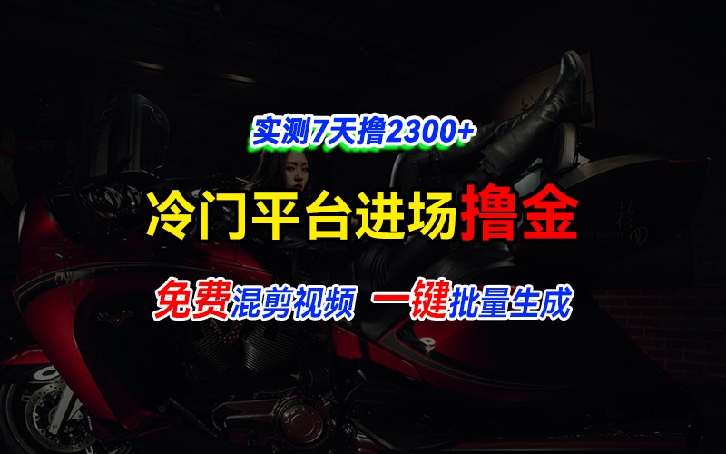 全新冷门平台vivo视频,快速免费进场搞米,通过混剪视频一键批量生成,实测7天撸2300