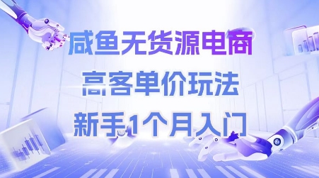 咸鱼无货源电商,高客单价玩法,新手1个月入门-51云资源