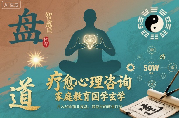 疗愈心理咨询，家庭教育国学玄学，月入50个商业复盘，最底层的商业打法-51云资源