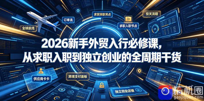 2026新手外贸入行必修课，从求职入职到独立创业的全周期干货-51云资源