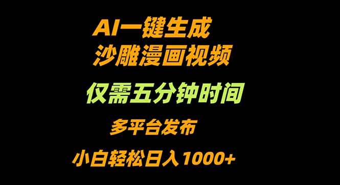 (16320期)AI一键生成沙雕动漫视频,只需5分钟,小白轻松日入1000