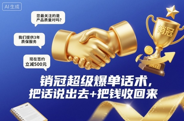 销冠超级爆单话术,把话说出去 把钱收回来