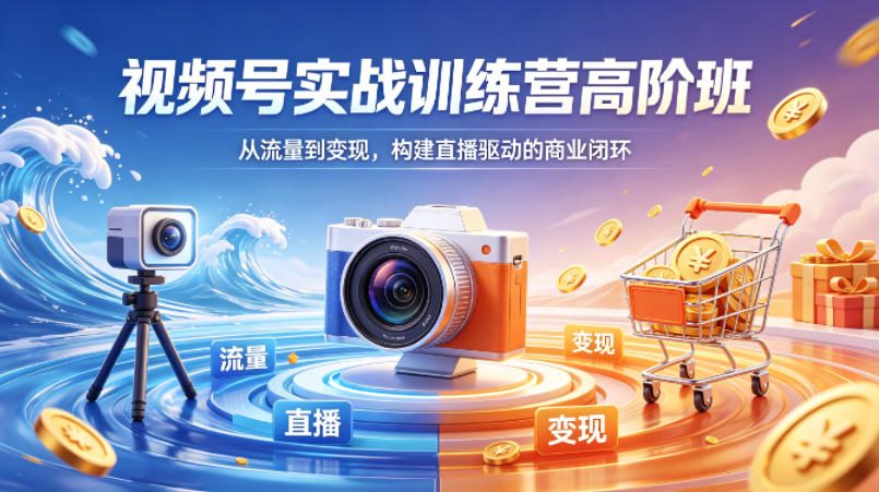 视频号实战训练营高阶班，从流量到变现，构建直播驱动的商业闭环（26年4月）-51云资源