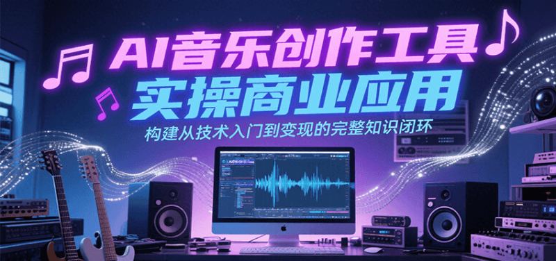 AI音乐创作工具实操商业应用,构建从技术入门到变现的完整知识闭环-51云资源