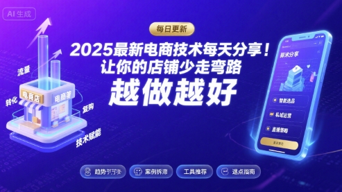 2025最新电商技术每天分享，让你的店铺少走弯路，越做越好(更新8月)-51云资源