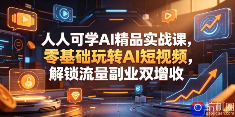 人人可学AI精品实战课,零基础玩转AI短视频,解锁流量副业双增收-51云资源