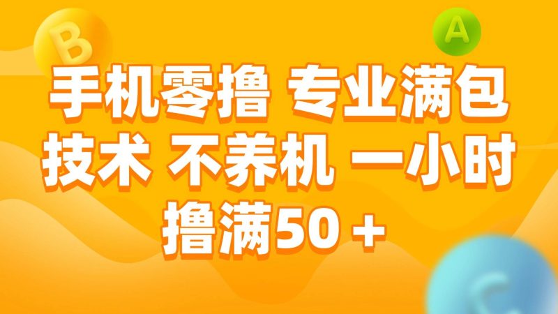 （15059期）手机零撸 专业满包技术 不养机 一小时撸满50-51云资源