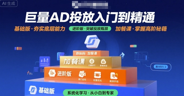 巨量AD投放入门到精通，基础版 进阶版 加餐课-51云资源