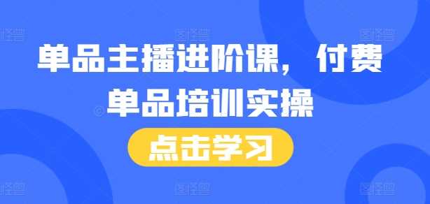 单品主播进阶课,付费单品培训实操,46节完整 话术本-51云资源