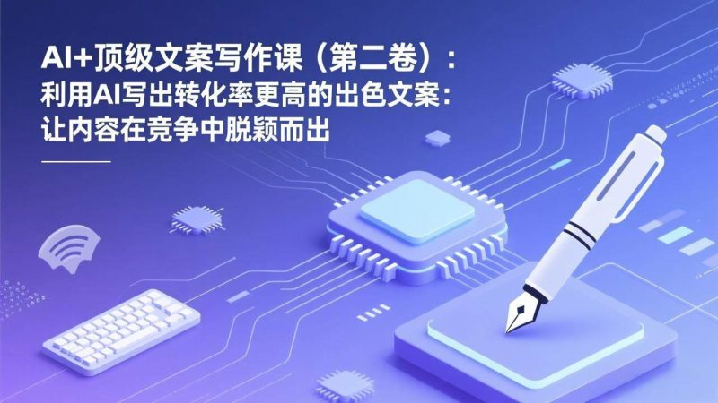 (17382期)AI 顶级文案写作课(第二卷):利用AI写出转化率更高的出色文案:让内容在竞争中脱颖而出-51云资源