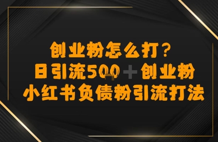 创业粉怎么打？小红书负债粉引流打粉，日引流500 精准创业粉-51云资源