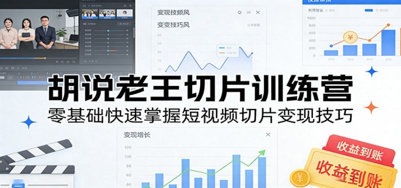 胡说老王切片训练营，零基础快速掌握短视频切片变现技巧-51云资源