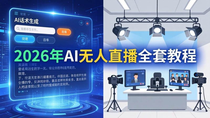 （17953期）2026年AI无人直播全套教程：OBS安装 软件配置 直播间搭建 话术生成 一键开播实操-51云资源