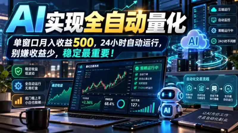 AI全自动量化项目，长期稳定可落地，0门槛躺赚稳定项目！-51云资源