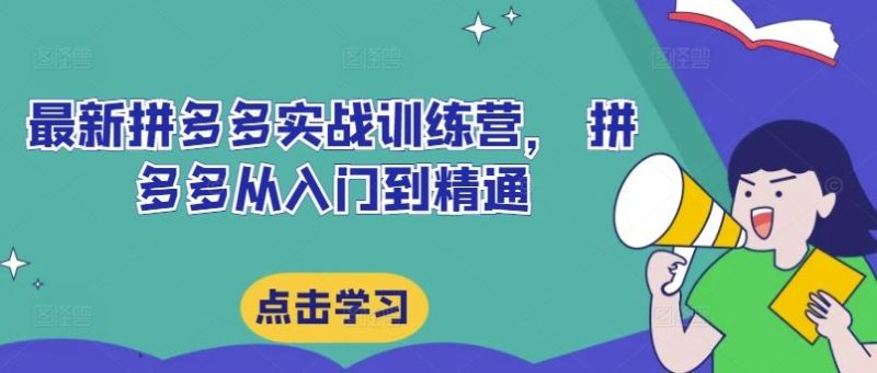 最新拼多多实战训练营, 拼多多从入门到精通-51云资源