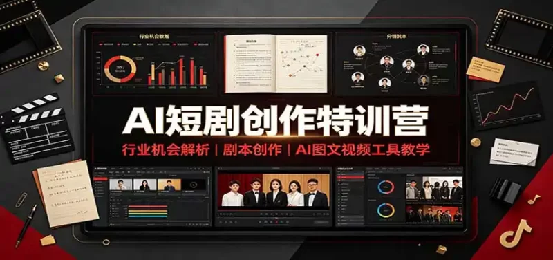 AI短剧创作特训营:行业机会解析,剧本创作,AI图文视频工具教学(文字版)-51云资源