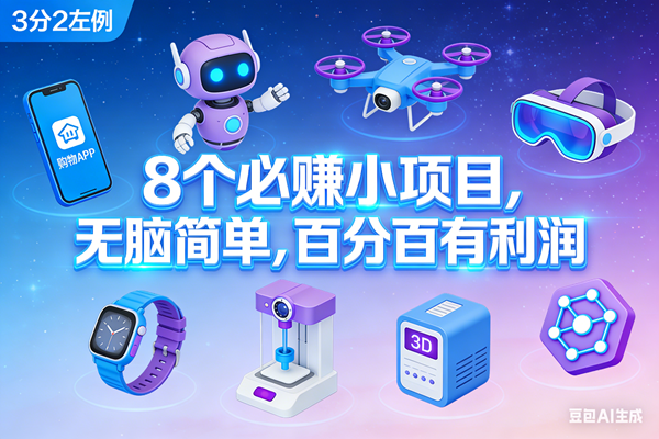 (17447期)8个必赚小项目,无脑简单,百分百有利润,副业首选,日入300