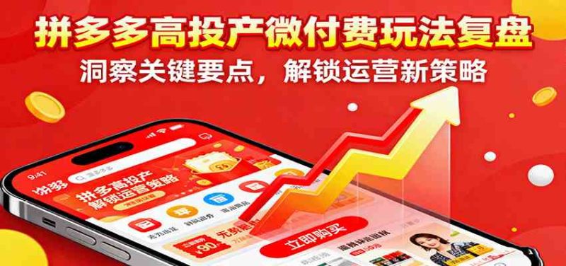 拼多多高投产微付费玩法复盘，洞察关键要点，解锁运营新策略-51云资源
