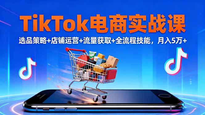 （16422期）TikTok电商实战课10月，选品策略 店铺运营 流量获取 全流程技能，月入5万-51云资源