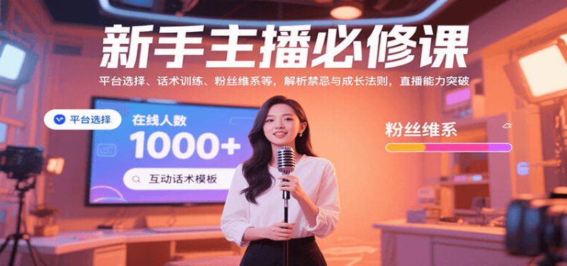 新手主播必修课:平台选择、话术训练、粉丝维系等,解析禁忌与成长法则,突破直播能力-51云资源