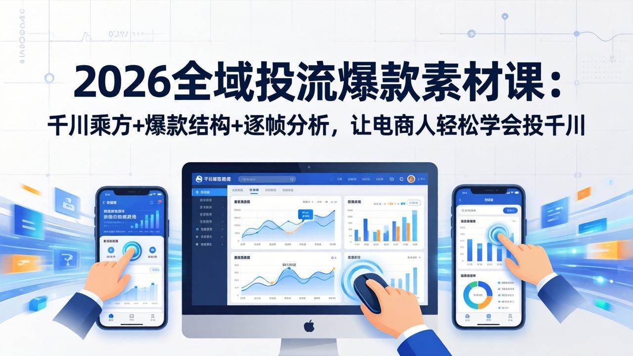 (17705期)2026全域投流爆款素材课:千川乘方 爆款结构 逐帧分析,让电商人轻松学会投千川