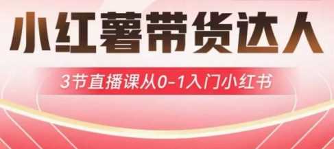 小红薯达人带货启航计划,3节直播课从0-1入门小红书-51云资源