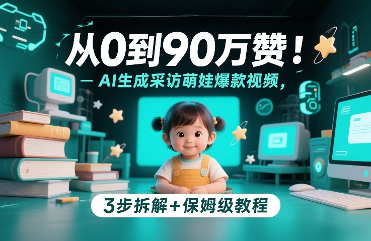 从0到90万赞：AI生成采访萌娃爆款视频，3步拆解 保姆级教程-51云资源