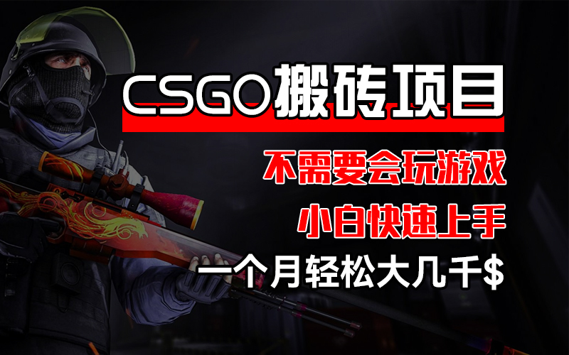 CSGO 装备搬砖项目，操作简单，不需要会玩游戏，小白也能快速上手，一个月轻松大几千-51云资源