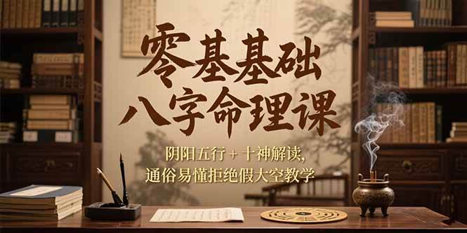 （15283期）零基础八字命理课，阴阳五行 十神解读，通俗易懂拒绝假大空教学-51云资源