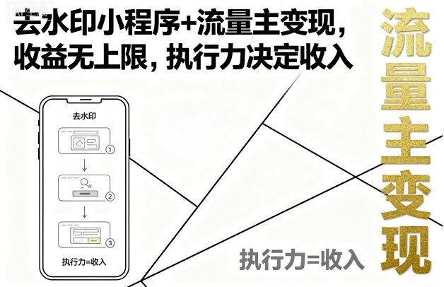 去水印小程序 流量主变现，收益无上限，执行力决定收入-51云资源