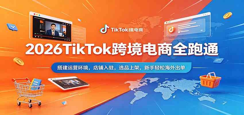 2026TikTok跨境电商全跑通：搭建运营环境，店铺入驻，选品上架，新手轻松海外出单-51云资源