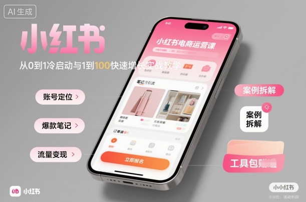 小红书电商运营课：从0到1冷启动与1到100快速增长实战教学-51云资源