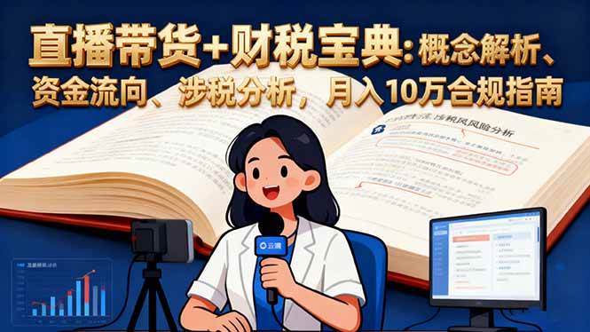 (16444期)直播带货 财税宝典:概念解析、资金流向、涉税分析,月入10万合规指南