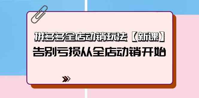 （9974期）拼多多全店动销玩法【新课】，告别亏损从全店动销开始（4节视频课）-51云资源